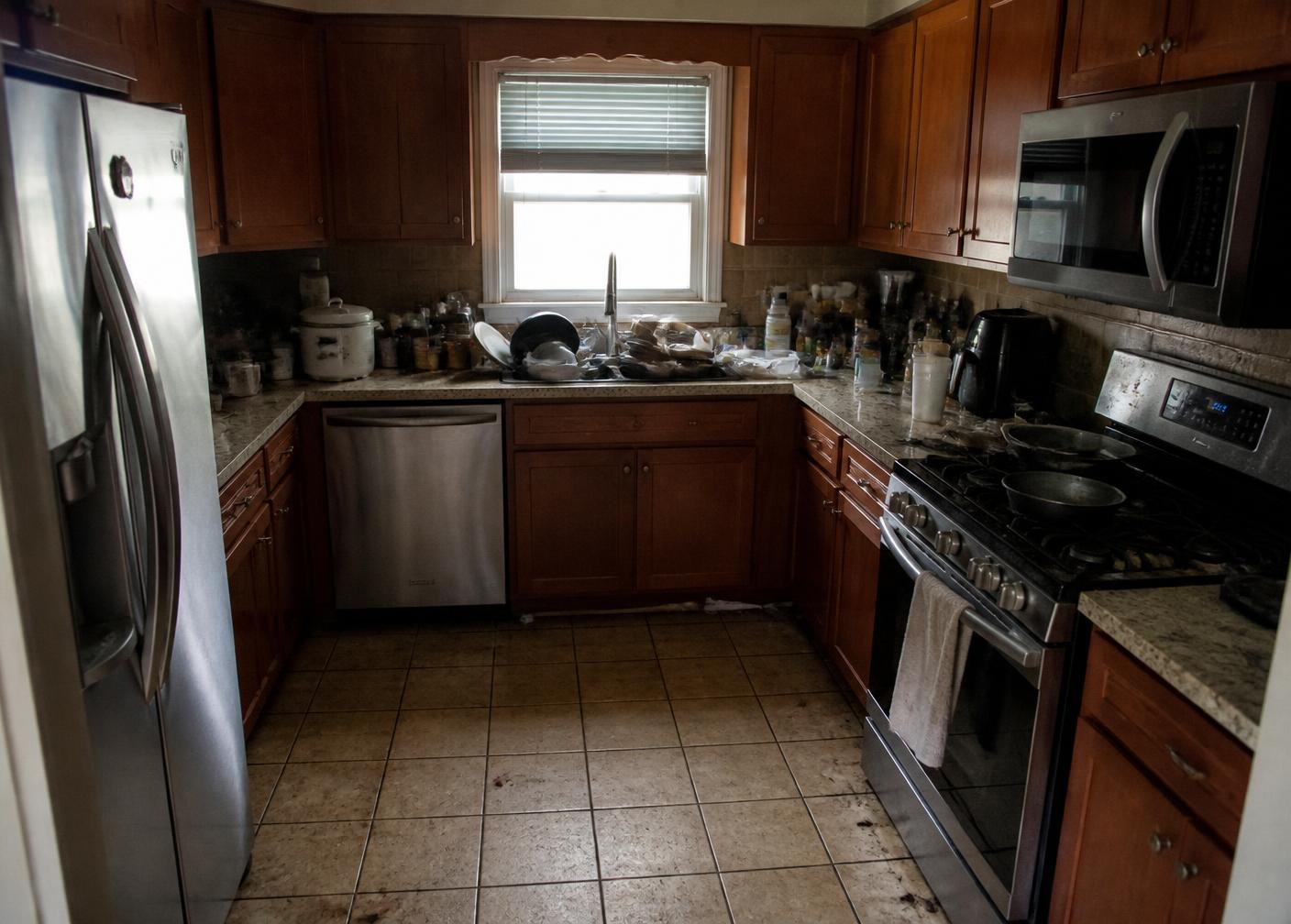 Same kitchen before cleaning