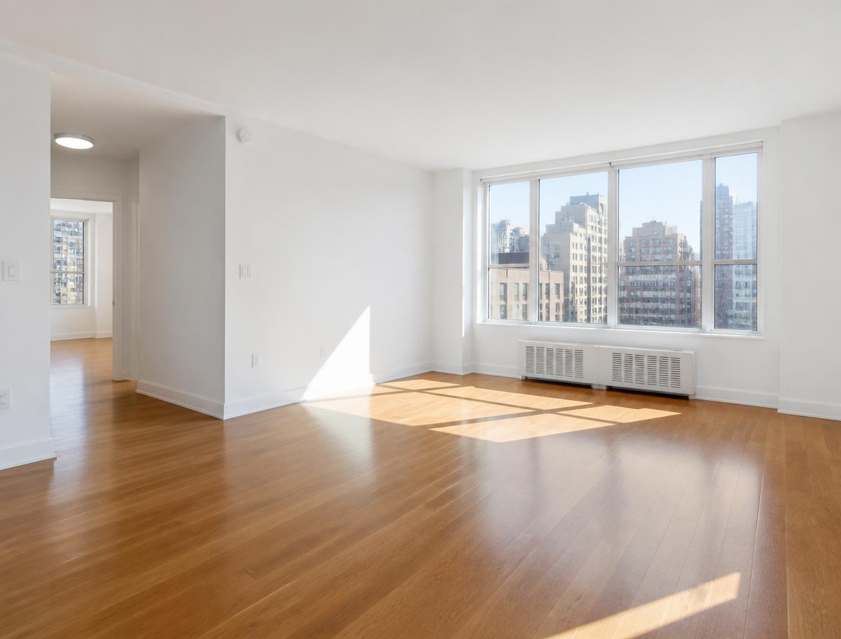 Empty apartment cleaned for move-out