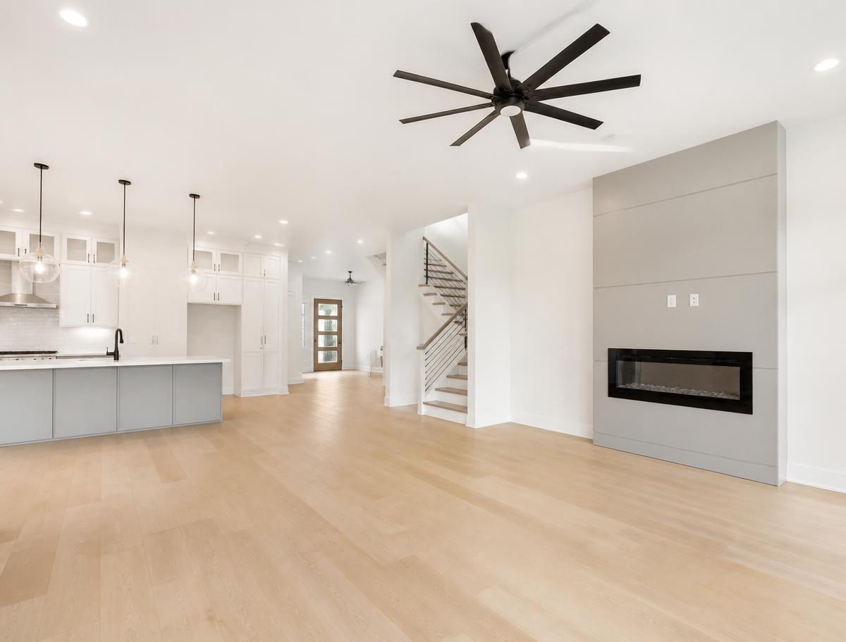 Newly built home after post-construction cleaning